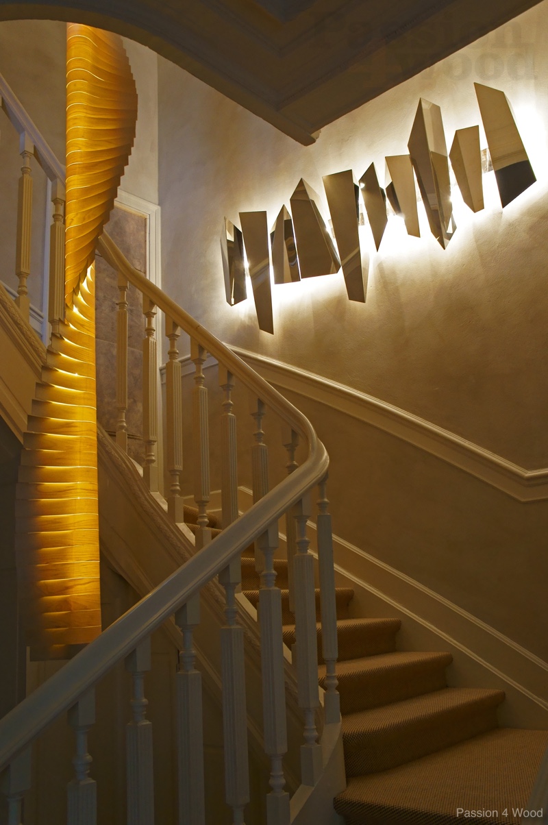 Helix spiral - Big design sculptural light - Passion 4 Wood - mike Vanbelleghem